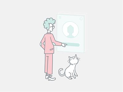 Crystallize User Account Illustration account adobe illustrator branding cartoon cat character illustration login password security tablet user