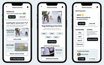 Tenant Connect - An App for Connecting Apartment Communities app case study product design ui ui design ux ux design