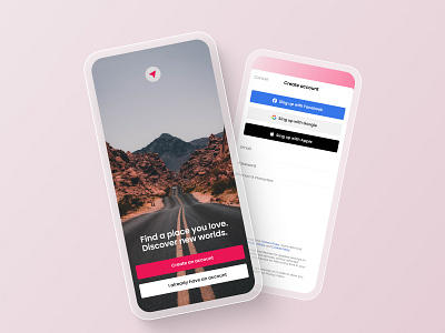 UI practice: Sing up page for a travel app app color design teaching typography ui ux