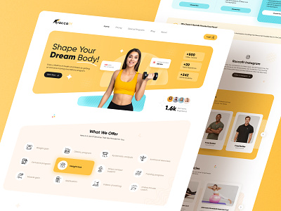E-commerce Website Design “Yellow” elementor figma fitness gym landing ui uidesign uiux web website wordpress xd yellow
