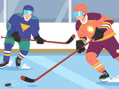 Winter Sport - Ice Hockey Flat Illustration asset flat hockey ice hockey illustration sport vecteezy winter