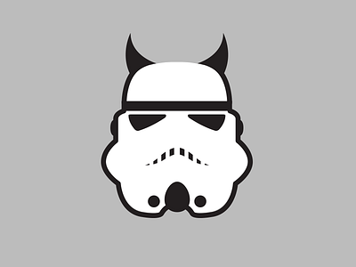 Empire of evil flat helmet illustration logo mark trooper