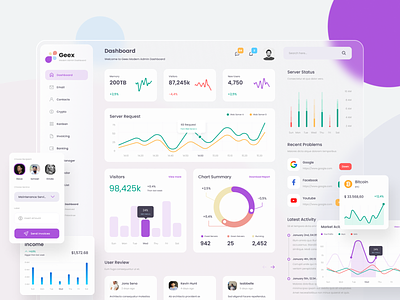 Colorful Admin Dashboard admin admin dashboard banking business clean colorful crypto dashboard figma design file manager finance glassmorphism kanban professional saas saas application ui ui design uiux wallet