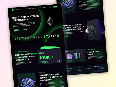 Crypto Staking landing page, Consensys redesign crypto landing page crypto website landing page landing page uiux design web desugn website landing page