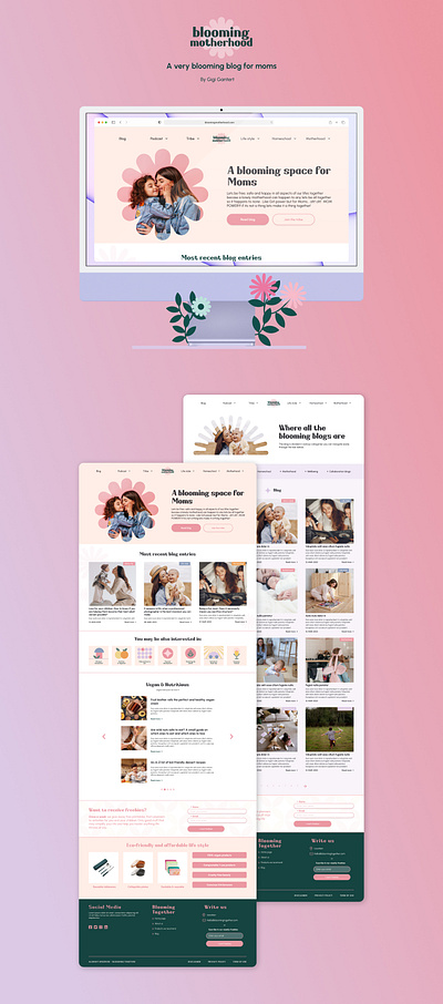 Blog: Blooming Motherhood blog design graphic design ui