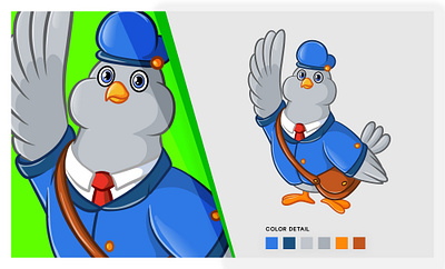 Animal Mascot Pigeon -custom cartoon character and mascot design animal mascot pigeon cartoon 2d