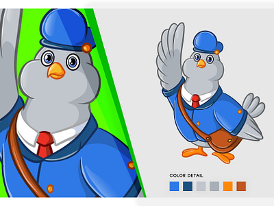 Animal Mascot Pigeon -custom cartoon character and mascot design animal mascot pigeon cartoon 2d