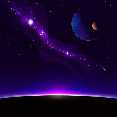 Starry night illustration space stars vector
