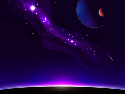 Starry night illustration space stars vector