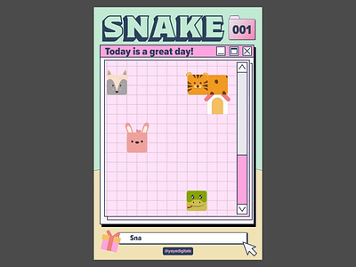 Snake Game -Motion Poster after effect animal creative cute design game illustration motion motion graphics poster