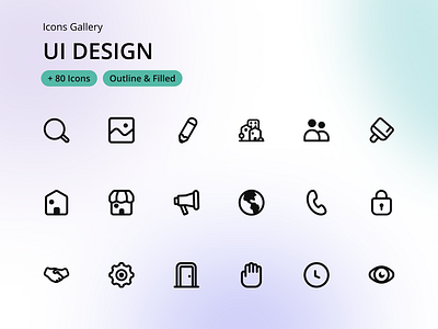 Icons Galley design icons ui vector