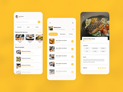 Restaurants App UI Design app design design food restaurants ui ui design ux