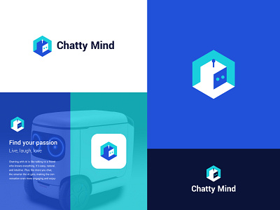 Chatty Mind Logo Brand Identity Design a b c d e f g h i j k l m n ai tools brand identity branding chatting creative creative logo hexagon logo logo inspirations logo mark logo symbol minimal design modern o p q r s t u v w x y z robot simple tech technology visual branding