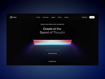 Imagica AI landing page design by Gleb Kuznetsov apps dashboard desktop development gpt gpt4 gpt5 imagica ios menu mobile notebook openai os pod studio thinking ui ux voice