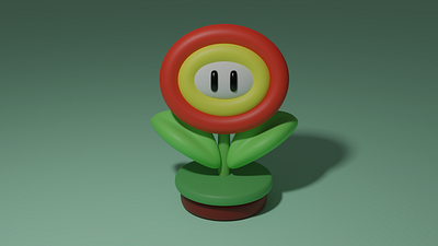 Fire Flower - Mario 3d beginner blender blender3d design fire flower flower graphic design illustration mario plant super mario bros.