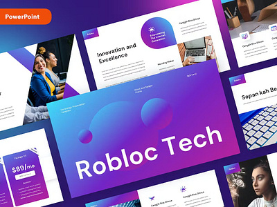 ROBLOC - Technology Powerpoint Template animation app art branding design flat graphic design icon illustration logo logo design minimal presentation template typography ui ux vector web website