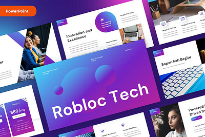 ROBLOC - Technology Powerpoint Template animation app art branding design flat graphic design icon illustration logo logo design minimal presentation template typography ui ux vector web website