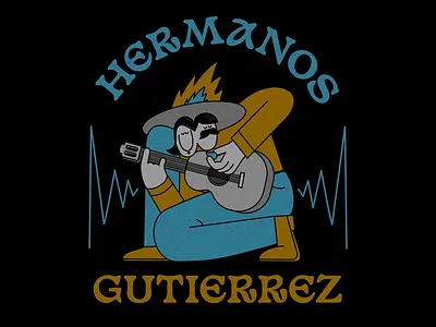 Hermanos Gutierrez band brothers character colors design gutierrez hermanos hermanosgutierrez illustration music procreate thecamiloes