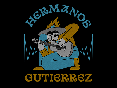 Hermanos Gutierrez band brothers character colors design gutierrez hermanos hermanosgutierrez illustration music procreate thecamiloes