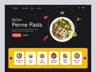 Fode - Food Landing Page cooking delivery design eat food food and drink food delivery service interface italian restaurant nooktiva order pasta food restaurant restaurant landing page shopify website ui ux ux design web design website design