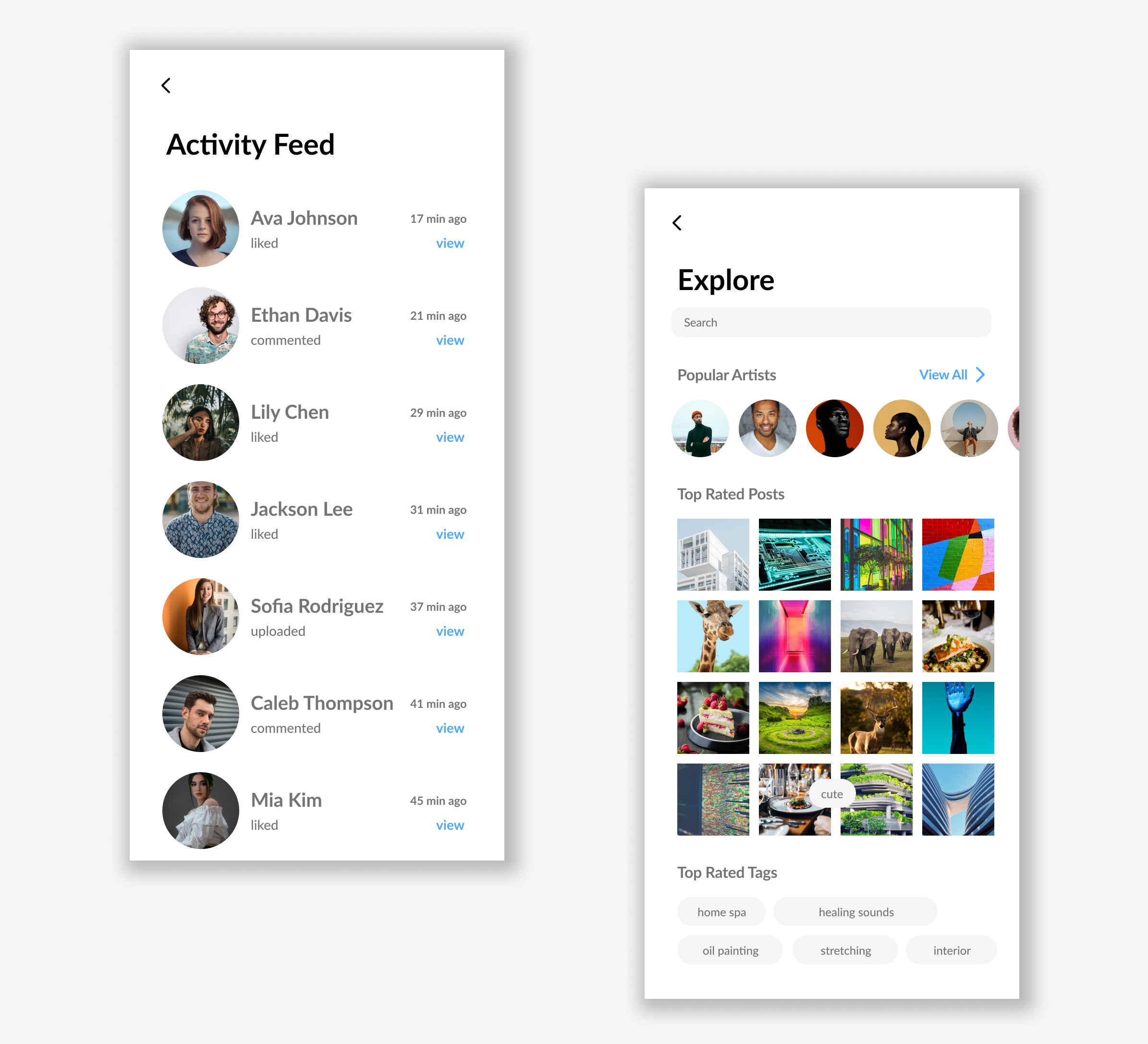 Example of Daily UI 47 Activity Feed
