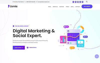 Zomia Digital Marketing HTML5 Template agency business company consulting corporate creative digital digital marketing financial it marketing marketing agency marketing solution responsive seo services solution technical technology web