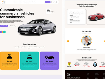 Auto Car Website Design branding car car lover landingg page design product design ui