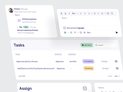 Collaborative Task Management Platform UI Component text editor brand kit builder cards ui color color palette component design designsystem edit editor figma interaction minimal note product design typography edit ui uidesign uxdesign webdesign