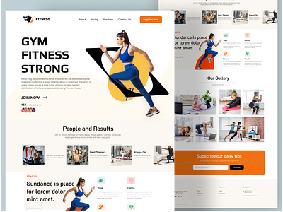 Fitness club Landing Page design fashion fashion landing page fitness club website graphic design grow your business illustration landing page ui