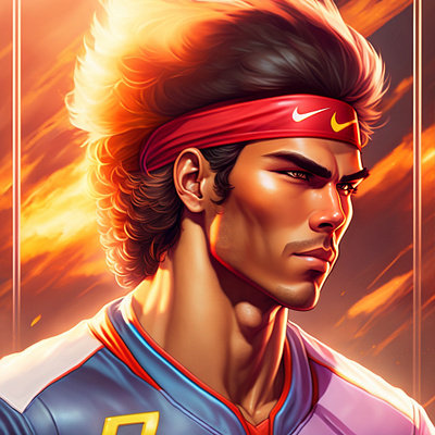 Rafael Nadal X AKIRA ai art branding design graphic design illustration vector