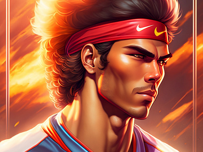 Rafael Nadal X AKIRA ai art branding design graphic design illustration vector