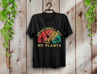 Plants t-shirt design design fashion gardening graphic design illustraor illustration plants t shirt typography watering