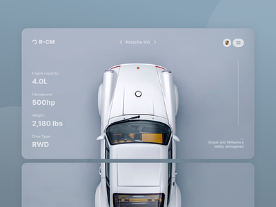 R-CM - digital museum concept car design logo minimal promo ui ux web website