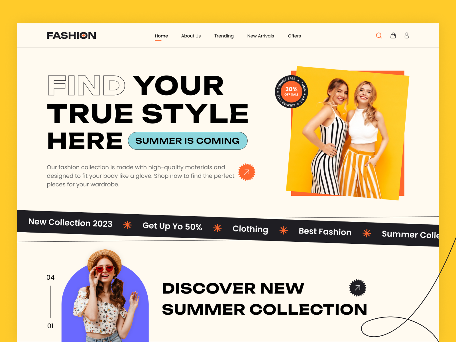 Fashion Store Website Hero Section apparel clothing e commerce ecommerce fashion fashion store home page landing page marketplace online clothing online shop online store outfit streetwear style ui design web design website website design womenswear