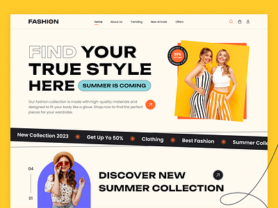 Fashion Store Website Hero Section apparel clothing e commerce ecommerce fashion fashion store home page landing page marketplace online clothing online shop online store outfit streetwear style ui design web design website website design womenswear