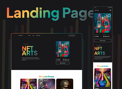 NFT- Landing Page illustration landing page mobile app nft ui uiux ux web design