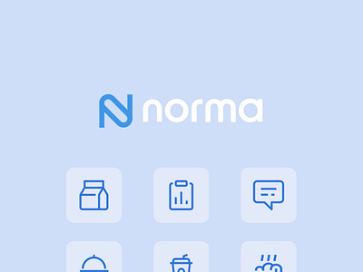 Norma logo + Icon Library animation app icons brand identity branding delivery aapp graphic design icon icon designer icon library iconography interface logo minimal motion graphics product design real time data resturent service trending ui icon