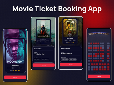 Movie Ticket Booking App booking design movie ui uiux