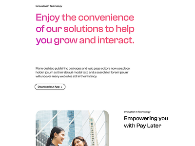 Pay Later bank design fintech landingpage minimal money payment payment processor startup tech ui uidesign uidesigner webdesign webdesigner webpage website