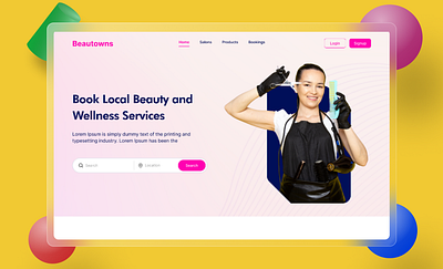 salon booking web landing page