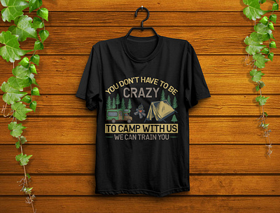 Camping t-shirt design camping design fashion graphic design illustraor illustration t shirt typography