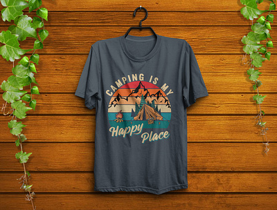 Camping t-shirt design camping design fashion graphic design illustraor illustration t shirt typography