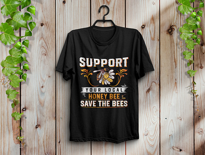 Honey bee t-shirt design bee design fashion graphic design honey illustraor illustration t shirt typography