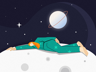 S and S (sleep and space) 2d adobe illustrator alien astronaut character character design character illustration digital illustration flat character flat design flat illustration illustration illustration art moon saturn sleep space vector illustration
