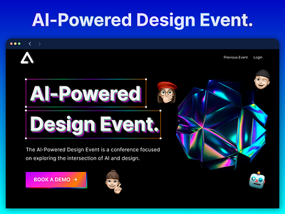 Artificial Intelligence Design Event 3d ai design ai ux design app banner branding dashboard design design event event events hero header icon illustration ios iphone logo lux trend ux ux design