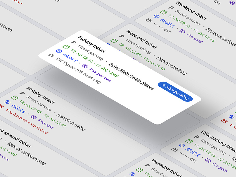 Parking tickets all in one app! design list of tickets mobile app parking app tickets uiux user experience web app web design