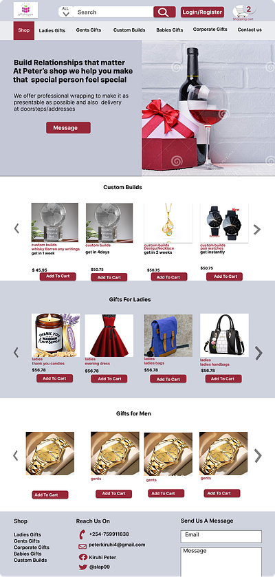 Gift shop landing page concept branding design figma graphic design logo mobile applications design ui ux web web design website