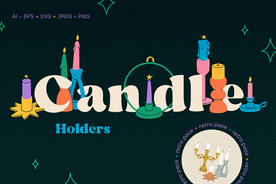 Candle holders branding candles element graphic design holders illustration logo sticks vector