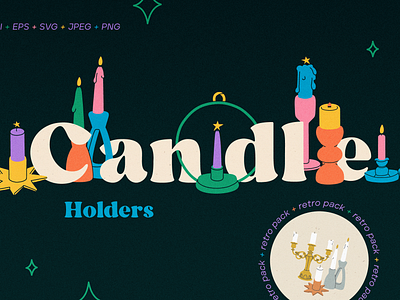 Candle holders branding candles element graphic design holders illustration logo sticks vector