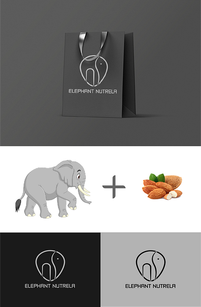 Elephant Nutrela Logo Design branding business card design clickable design digital business card digital design graphic design illustration logo minimalist logo stationary design ui